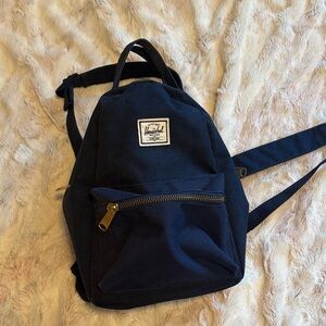 Herschel Supply Company Navy Mini Backpack with Brass Zipper
